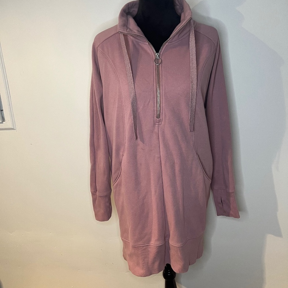 Athleta cozy karma 4 zip fleece tunic lounge dress size M - Picture 2 of 9